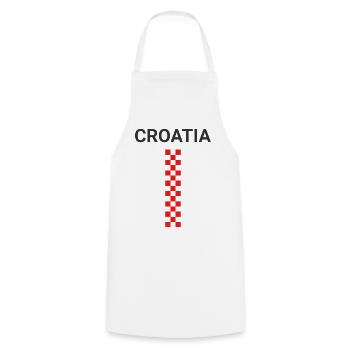 Croatia Vertical Squares - Cooking Apron - white - Front - AI Model Male 185 dark (185cm)