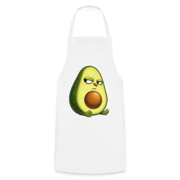 Cool avocado with sunglasses skeptical look - Cooking Apron - white - Front - AI Model Male 185 dark (185cm)