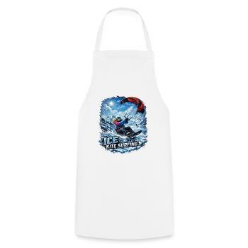 WINTER KITE SURFER GIRL - Cooking Apron - white - Front - AI Model Male 185 dark (185cm)
