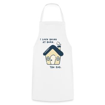 J’adore être à la maison – Déclaration introvertie - Tablier de cuisine - blanc - Devant - AI Model Male 185 dark (185cm)