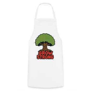 Grow Strong Tree Retro-Logo - Kochschürze - Weiß - Vorne - AI Model Male 185 dark (185cm)