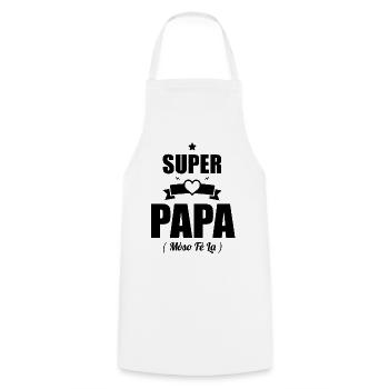 Super Papa Gift - Mòso Fè La T-shirt - Cooking Apron - white - Front - AI Model Male 185 dark (185cm)