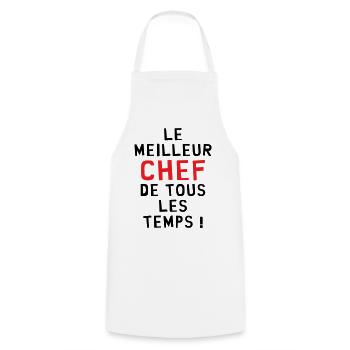 The Best Chef of All Time - Cooking Apron - white - Front - AI Model Male 185 dark (185cm)