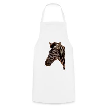 Zebra Kopf  - Kochschürze - Weiß - Vorne - AI Model Male 185 dark (185cm)