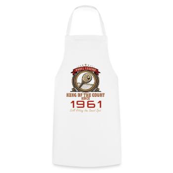 Padel Legend 1961, T-shirt d’anniversaire, sweat à capuche, tasse - Tablier de cuisine - blanc - Devant - AI Model Male 185 dark (185cm)