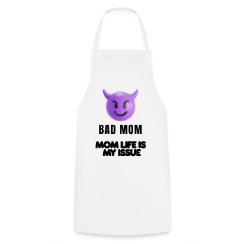 Mom Mood Shirt - Cooking Apron - white - Front - AI Model Male 185 dark (185cm)