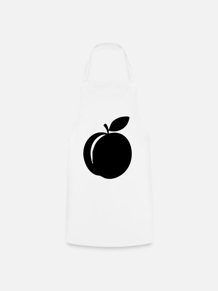 Pfirsich-Silhouette – süßes Sommerdesign - Kochschürze - Weiß