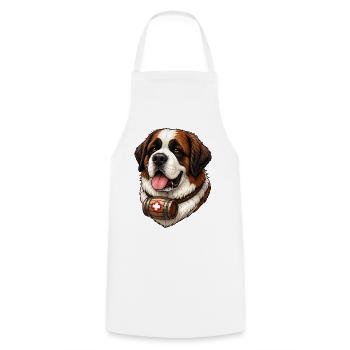 Cadeau de la chemise Saint-Bernard pour les amateurs de chiens - Tablier de cuisine - blanc - Devant - AI Model Male 185 dark (185cm)