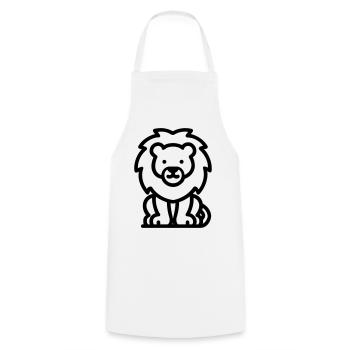 lion - Tablier de cuisine - blanc - Devant - AI Model Male 185 dark (185cm)
