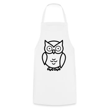 owl - Cooking Apron - white - Front - AI Model Male 185 dark (185cm)