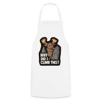 Moose Mountaineers pour hommes Peur du Haut Humour - Tablier de cuisine - blanc - Devant - AI Model Male 185 dark (185cm)