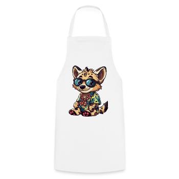 Hyena Comic Vacation - Cooking Apron - white - Front - AI Model Male 185 dark (185cm)