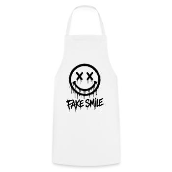 Fake Smile Graffiti - Kochschürze - Weiß - Vorne - AI Model Male 185 dark (185cm)