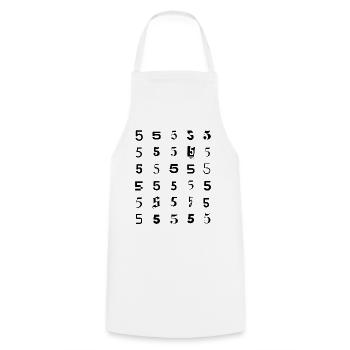 number 5 mosaic design  - Cooking Apron - white - Front - AI Model Male 185 dark (185cm)