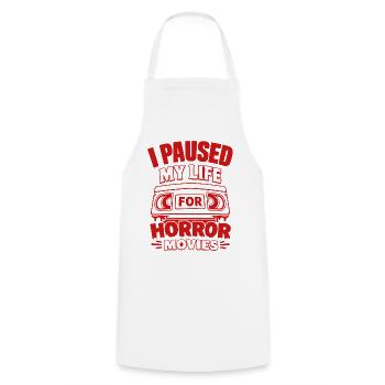 I Paused My Life For Horror Movies - Kochschürze - Weiß - Vorne - AI Model Male 185 dark (185cm)