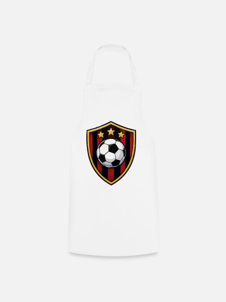 Schwarzrot Shield Fußballstern - Kochschürze - Weiß