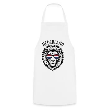 Nederland Lion in Dutch Flag Sunglasses - Tablier de cuisine - blanc - Devant - AI Model Male 185 dark (185cm)