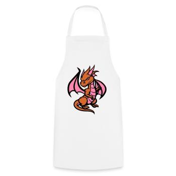 Kleiner Drachen - Kochschürze - Weiß - Vorne - AI Model Male 185 dark (185cm)