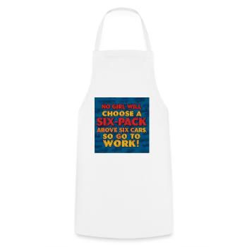 Six-pack vs voitures : au travail - Tablier de cuisine - blanc - Devant - AI Model Male 185 dark (185cm)