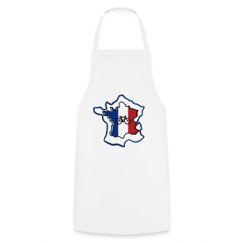 France Cycling – Bicycle Rider Design - Cooking Apron - white - Front - AI Model Male 185 dark (185cm)