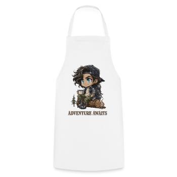 Hiker Chibi Camping Adventure Gift - Cooking Apron - white - Front - AI Model Male 185 dark (185cm)