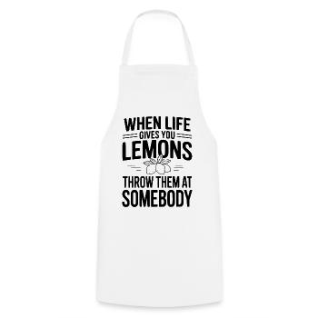 Quand la vie te donne des citrons, lance-les sur quelqu’un - Tablier de cuisine - blanc - Devant - AI Model Male 185 dark (185cm)