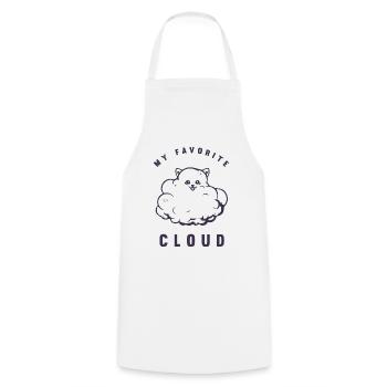 Mon nuage préféré - Poméranian - Tablier de cuisine - blanc - Devant - AI Model Male 185 dark (185cm)