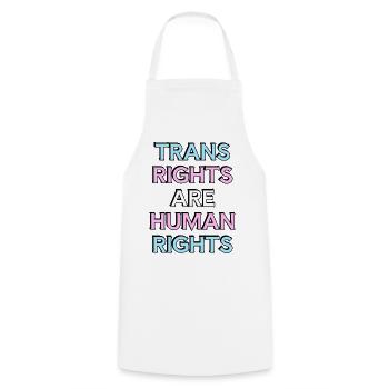 Trans Rights Are Human Rights - Trans Pride - Cooking Apron - white - Front - AI Model Male 185 dark (185cm)