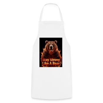Flame Bear: Stay strong like a bear - Cooking Apron - white - Front - AI Model Male 185 dark (185cm)