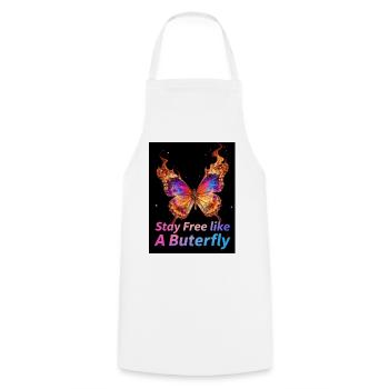 Stay Free Like A Butterfly - Kochschürze - Weiß - Vorne - AI Model Male 185 dark (185cm)