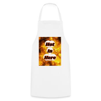 Hot I'm Here - Cooking Apron - white - Front - AI Model Male 185 dark (185cm)