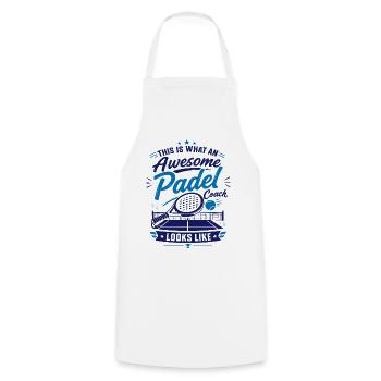 Padel Coach T-Shirt | Padel Tennis - Cooking Apron - white - Front - AI Model Male 185 dark (185cm)