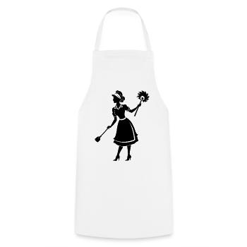 Housemaid - Cooking Apron - white - Front - AI Model Male 185 dark (185cm)