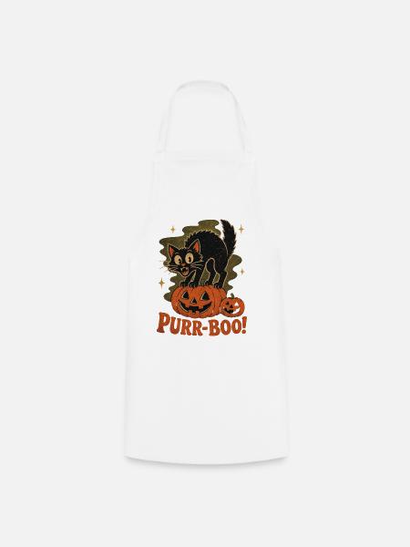 Purrr-BOO Halloween Katze - Kochschürze - Weiß