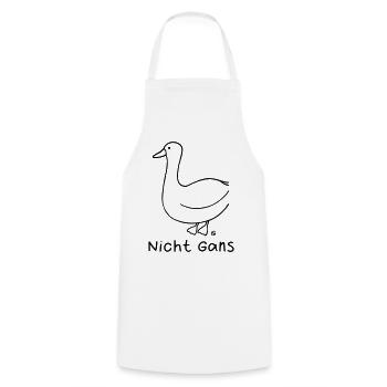 Nicht Gans - Kochschürze - Weiß - Vorne - AI Model Male 185 dark (185cm)