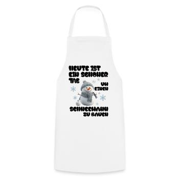 Schneemann Zeit - Snowman Time - Kochschürze - Weiß - Vorne - AI Model Male 185 dark (185cm)