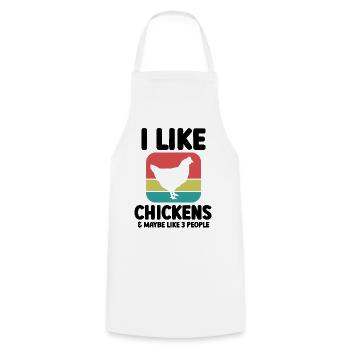 Huhn Spruch Sarkasmus Retro - Kochschürze - Weiß - Vorne - AI Model Male 185 dark (185cm)