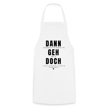 Dann geh doch - Kollegenabschied - Kochschürze - Weiß - Vorne - AI Model Male 185 dark (185cm)