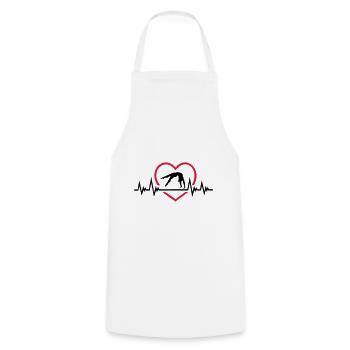 Gymnase rythme cardiaque cardiaque avec cardio, gymnastique ECG - Tablier de cuisine - blanc - Devant - AI Model Male 185 dark (185cm)