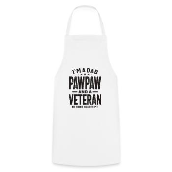 Fearless Dad, Pawpaw, and Veteran - Cooking Apron - white - Front - AI Model Male 185 dark (185cm)