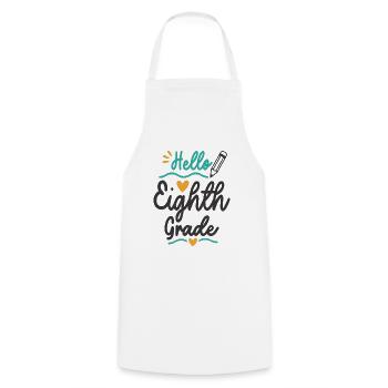 Hello 8th Grade Back To School Teacher Student - Cooking Apron - white - Front - AI Model Male 185 dark (185cm)