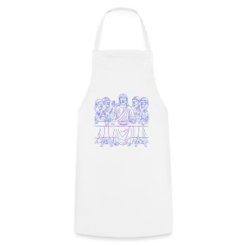 Startup VR Team Meeting - Futuristic Last Supper - Cooking Apron - white - Front - AI Model Male 185 dark (185cm)