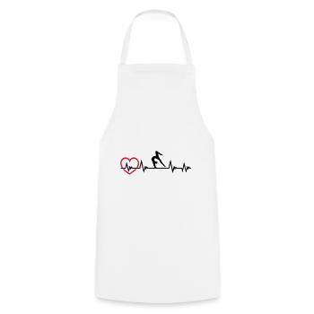 Gymnastique battement de cœur, gymnastique + ECG cardiaque - Tablier de cuisine - blanc - Devant - AI Model Male 185 dark (185cm)