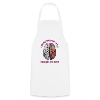 "Different, Not Less" Neurodiversity - Cooking Apron - white - Front - AI Model Male 185 dark (185cm)