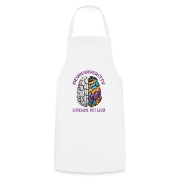 "Different, Not Less" Neurodiversity - Cooking Apron - white - Front - AI Model Male 185 dark (185cm)