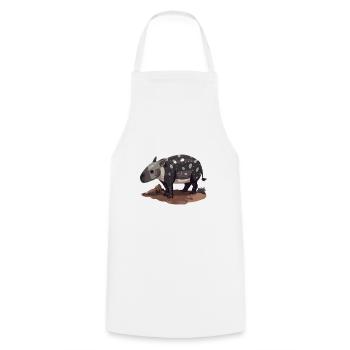 Cute Mountain Tapir Illustration - Adorable Animal - Cooking Apron - white - Front - AI Model Male 185 dark (185cm)