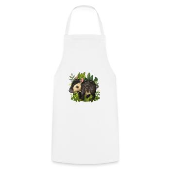 Cute Mountain Tapir Illustration - Adorable Animal - Cooking Apron - white - Front - AI Model Male 185 dark (185cm)