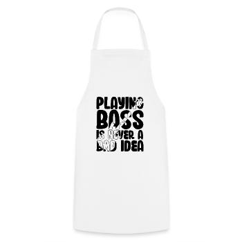 Playing Bass is Never a Bad Idea - Cooking Apron - white - Front - AI Model Male 185 dark (185cm)