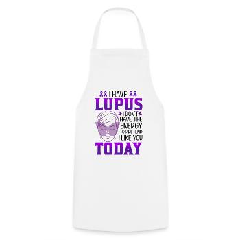 Lupus Bewusstseins Monat - Kochschürze - Weiß - Vorne - AI Model Male 185 dark (185cm)