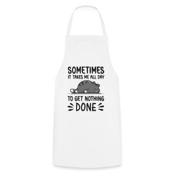 Doing nothing lazy Cat sleeping funny Cats Katzen - Cooking Apron - white - Front - AI Model Male 185 dark (185cm)